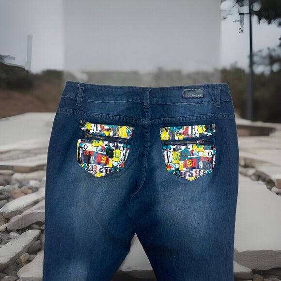 Rocawear Womens Plus 18 Jeans Graphiti Seat Hip Hop‎ Skinny Ankle - Picture 2 of 7